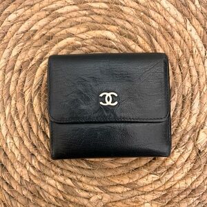 Chanel Black Leather Vintage Wallet